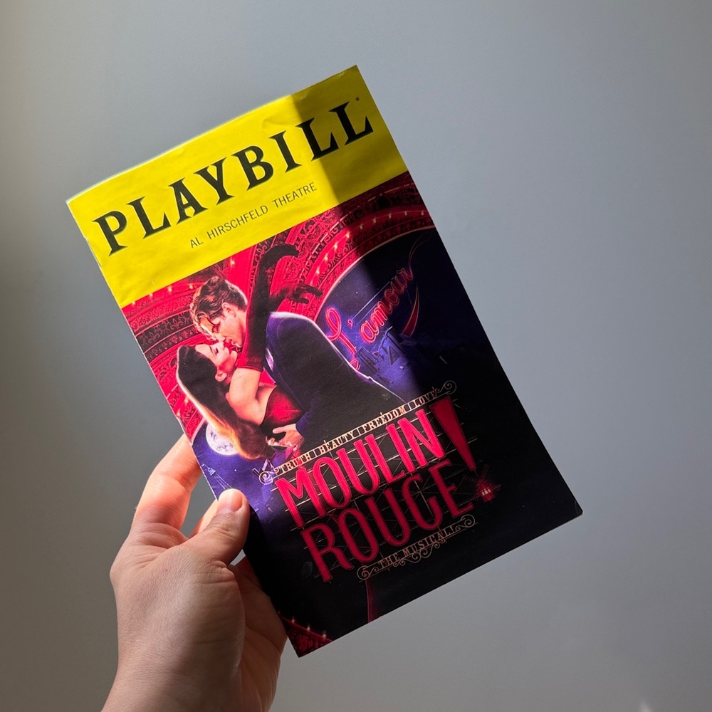 Authentic New York Playbill Moulin Rouge! Musical Program in Yellow & Red